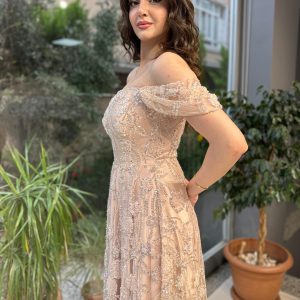 Şakayık model nişan elbisesi
